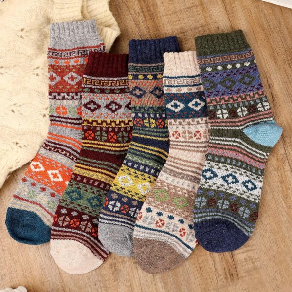Wool Socks for Women - Womens Wool Socks Winter Socks for men Warm Thick Knit Wool Soft Vintage Casual Crew Socks - Image 6