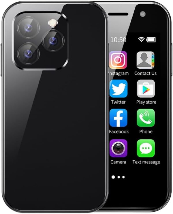 Mini 4G Smartphone Unlocked, 3.0 Inch Dual Sim Quad Core Mini Phone Premium Child Phone Small Smartphone Student Pocket Cellphone, 3+32GB (Black)