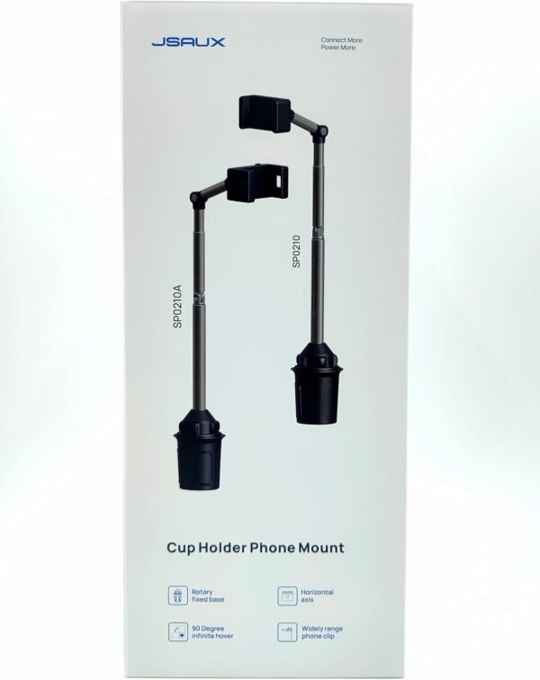 JSAUX Car Cup Holder Cellphone Mount, Metal Long-Arm Ultra Stable Phone Holder for Car Cupholders - Adjustable for iPhone 16 15 Pro Max 13 12 11, Samsung Galaxy S24 S23 Ultra, Google Pixel 9 Pro - Image 8