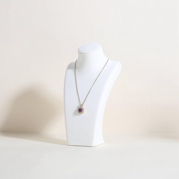 GemeShou White necklace storage organizer for sale, Velvet necklace holder stand, jewelry bust display stands, Jewelry Mannequin for Countertop, Showcase【White-Small height 7.68 inch】 - Image 7