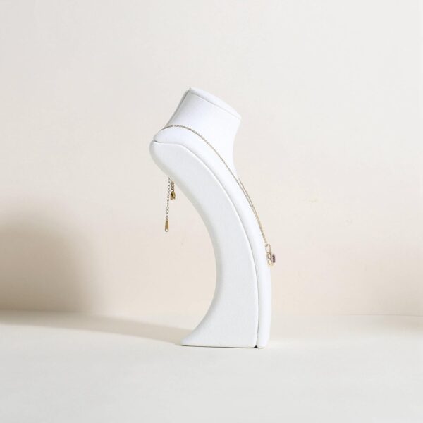 GemeShou White necklace storage organizer for sale, Velvet necklace holder stand, jewelry bust display stands, Jewelry Mannequin for Countertop, Showcase【White-Small height 7.68 inch】 - Image 2