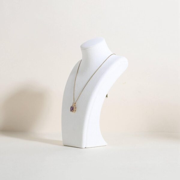 GemeShou White necklace storage organizer for sale, Velvet necklace holder stand, jewelry bust display stands, Jewelry Mannequin for Countertop, Showcase【White-Small height 7.68 inch】 - Image 6