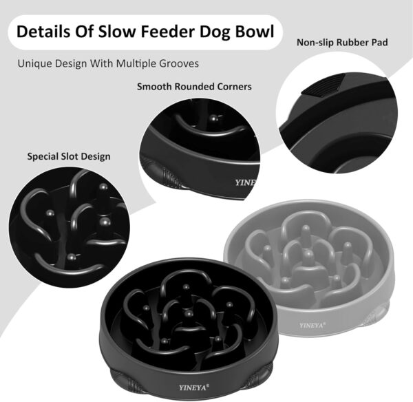4 Cups Slow Feeder Dog Bowls Large Breed, Anti-Choking Pet Supplies, Maze Dog Food Bowl, Puzzle Feeder That Slow Down Eating 2PCS - Image 4
