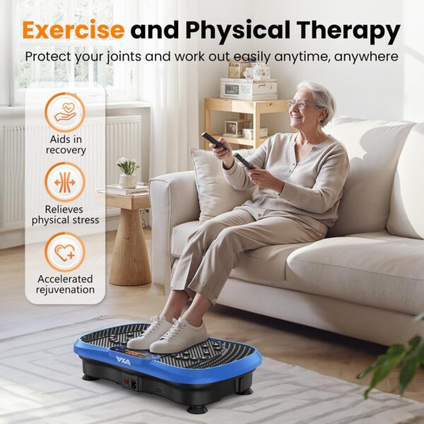 AXV Vibration Plate Fitness Platform Exercise Machine Vibrating Lymphatic Drainage Shaking Full Body Shaker Workout Vibrate Stand Shake Board Sport Gym for Weight Loss Fat Burner for Women Men - Image 10