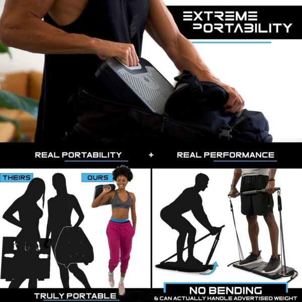 EVO Gym - Portable Home Gym Strength Training Equipment, at Home Gym | All in One Gym - Resistance Bands, Base Holds Gym Bar & Handles for Travel | Portable Gym & Home Exercise Equipment - Image 9