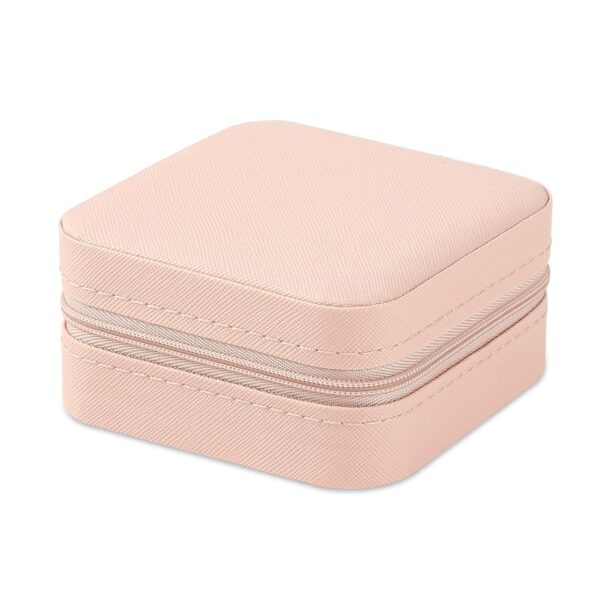 Portable Travel Mini Jewelry Box Leather Jewellery Ring Organizer Case Storage Gift Box Girls Women (pink). - Image 2