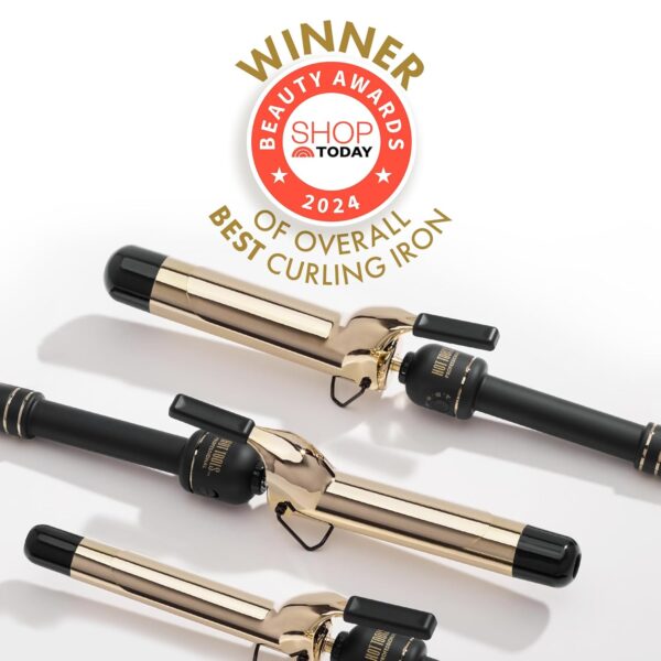 HOT TOOLS New and Improved 24K Gold Professional 1.5" Extended Barrel Curling Iron with Clamp for Loose Curls | 24K Gold Technology for Long-Lasting Results & Longer Barrel for Easy Styling - Image 4
