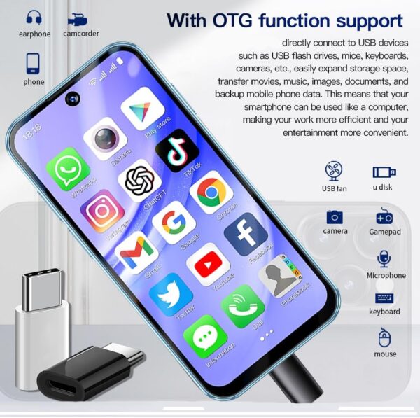 Mini Smartphone 4G Small Cellphone Unlocked Phone Child Mini Phone 3.88 Touch Screen Kids Mobile Android Dual Sim 3GB+32GB Cell Phones (Blue) - Image 2