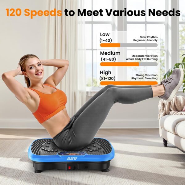 AXV Vibration Plate Fitness Platform Exercise Machine Vibrating Lymphatic Drainage Shaking Full Body Shaker Workout Vibrate Stand Shake Board Sport Gym for Weight Loss Fat Burner for Women Men - Image 8