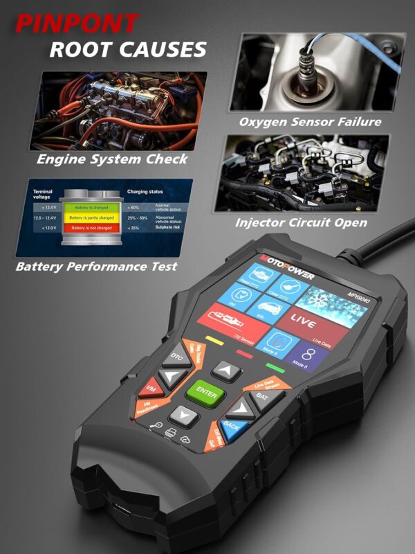 MOTOPOWER MP69040 Car OBD2 Scanner Check Engine Fault Code Reader Diagnostic Scan Tool, Black - Image 3