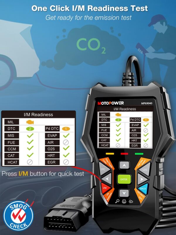 MOTOPOWER MP69040 Car OBD2 Scanner Check Engine Fault Code Reader Diagnostic Scan Tool, Black - Image 5