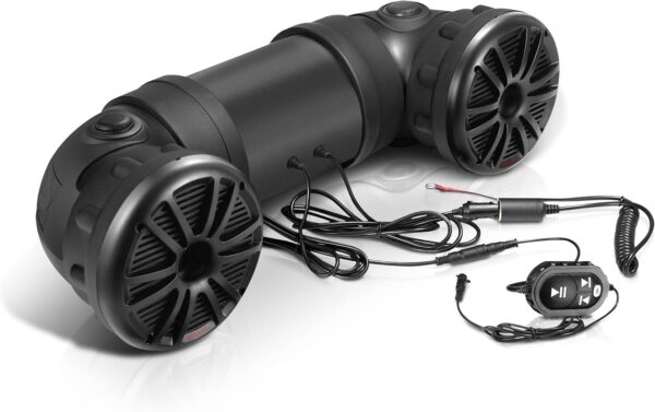 BOSS Audio Systems ATV25B ATV UTV Sound System - 6.5 Inch Speakers, 1.5 Inch Tweeters, Full Range, IPX5 Weatherproof, Bluetooth Remote, Built-in Amplifier, Golf Cart Compatible