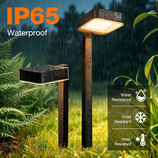Solar Pathway Lights Outdoor,6 Pack Bright Modern Solar Lights Waterproof with 2 Modes(Cold/Warm White) for Walkway,Yard,Driveway,Garden,Patio - Image 3