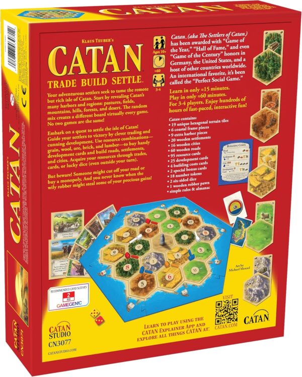 CATAN Board Game - Embark on a Journey of Discovery and Trade! Civilization Building Strategy Game, Family Game for Kids & Adults, Ages 10+, 3-4 Players, 60-90 Minute Playtime, Made by CATAN Studio - Image 2