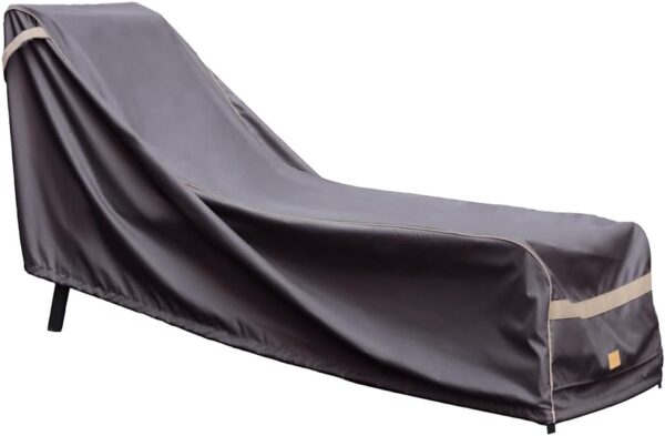 Patio Chaise Lounge Cover Waterproof, Heavy Duty Outdoor Lounge Chair Covers, Dark Grey Durable Patio Furniture Covers, 2Pack, 68" L*28" W*30" H - Image 2