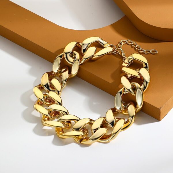 YOOESTORES82 14K Gold Chunky Chain Necklace Earrings Set for Women,Punk Thick Wide Cuban Link Choker Necklaces Acrylic Trendy Drop Dangle Earring Jewelry Set - Image 8