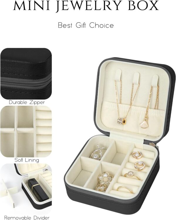 Travel Jewelry Case, Travel Jewelry Box, Mini Jewelry Travel Case, Jewelry Organizer Case, Portable Small Jewelry Organizer Storage Boxes - Best Gift for Women Girls. - Image 3