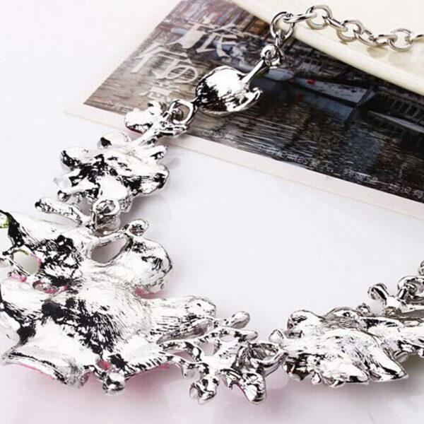 Women Multicolor Flower Rhinestone Inlaid Pendant Necklace Earrings Jewelry Set Stylish Durable and clever - Image 5