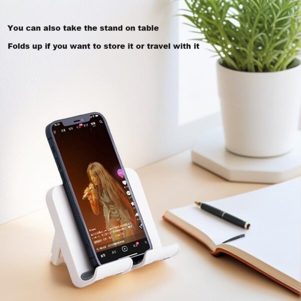 Shower Phone Holder, Wall Mount Cellphone Stand with 3pcs Adhesive Pads, Adjustable & Portable Mirror Smartphone Wall Holder, Desktop Phone Mount Stand for Bathroom Bedroom Kitchen or Dorm - Image 6