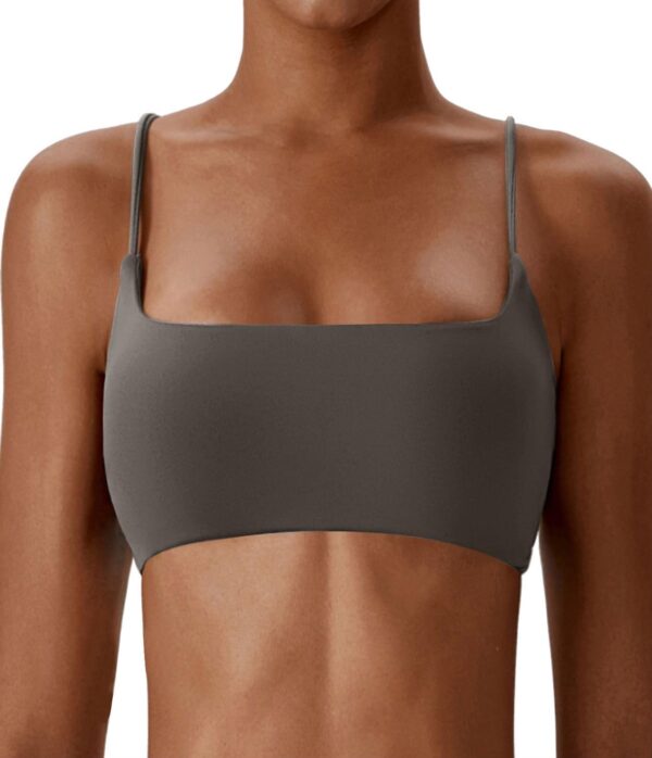 Comper Women's Sports Bras Wirefree Racerback Workout Bras Sexy Thin Straps Yoga Sport Bras with Removable Pads - Image 2