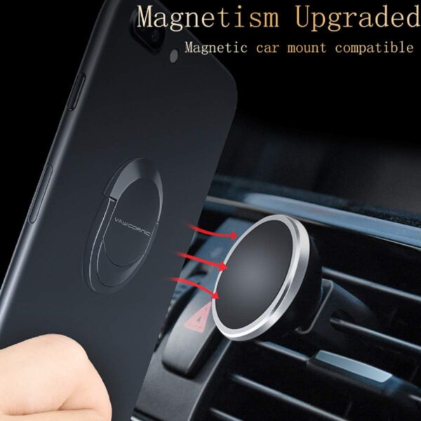 VAWcornic Cell Phone Ring Holder Phone Grip, 360 X 120 Degree Rotation Ultra Thin Finger Ring Kickstand for Magnetic Car Mount Compatible with Cellphone, Tablet, Kindle, Switch and More - Dark Gery - Image 7