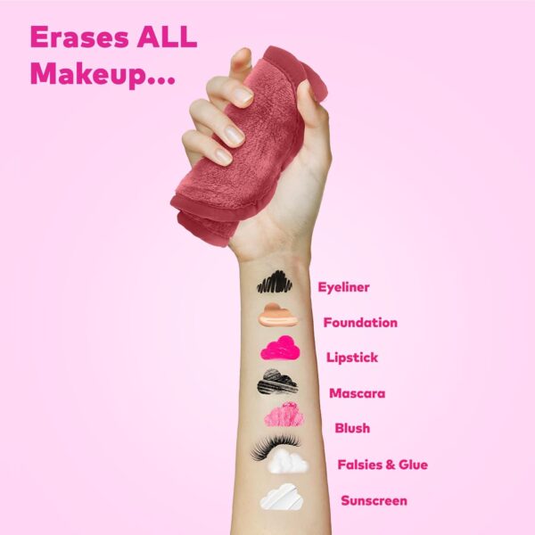 The Original MakeUp Eraser Mini PRO 5pk Gift Set, Erase All Makeup With Just Water, Including Waterproof Mascara, Eyeliner, Foundation, Lipstick, Sunscreen, and More! Blush, 5ct. - Image 4
