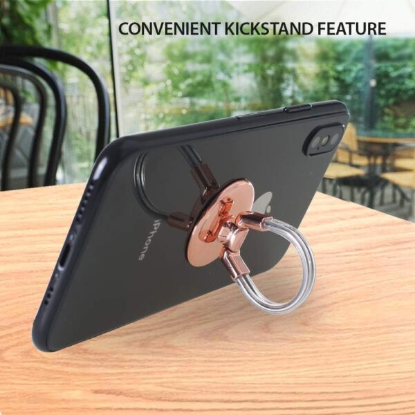 Two Set Air Vent Cell Phone Ring Holder Stand, Universal Ring Phone Holder for Car, Finger Grip Phone Holder for iPhone and Cellphones (Round -Silver) - Image 3