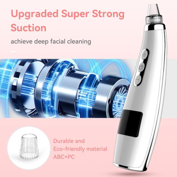 Blackhead Remover Pore Vacuum Upgraded Facial Pore Cleaner Electric Comedone Whitehead Extractor Tool-5 Suction Power,5 Probes,USB Rechargeable Blackhead Vacuum Kit for Women & Men - Image 2