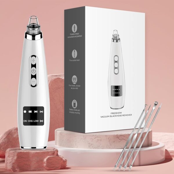 Blackhead Remover Pore Vacuum Upgraded Facial Pore Cleaner Electric Comedone Whitehead Extractor Tool-5 Suction Power,5 Probes,USB Rechargeable Blackhead Vacuum Kit for Women & Men - Image 7