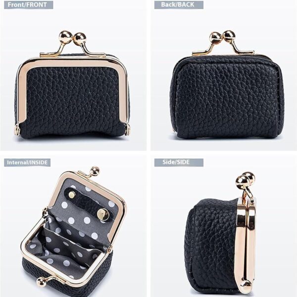 Leather Mini jewelry box, portable vintage leather coin Purse Jewelry box with kiss lock, Mini travel ring box for earrings/rings/necklaces/bracelets - Image 5