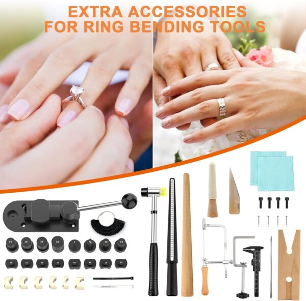 GAXPAK Ring Bender Tool Ring Bending Tool, Spoon Ring Maker Machine Jewelry Making Kit with Nylon Dies, Complete Ring Bending Tool Set Ring Measuring Kit Ring Making - Image 6