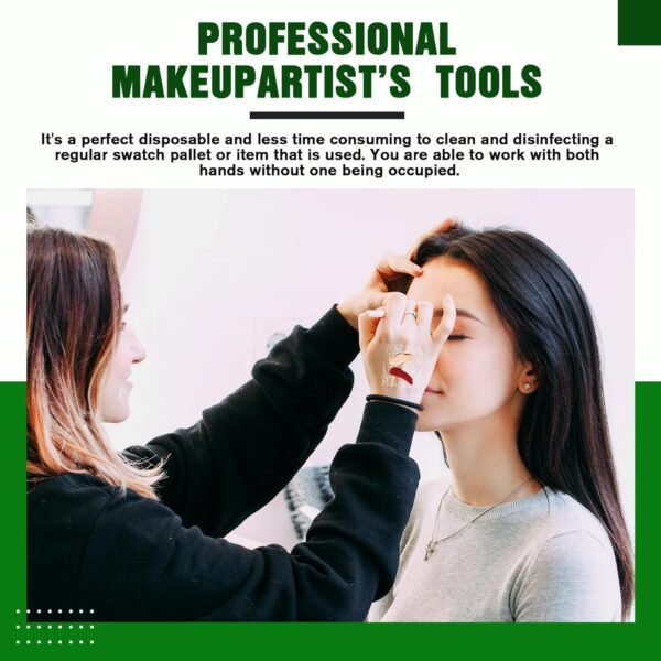 Jeffdad 100 Pcs Makeup Hand Palette Single Use Makeup Mixing Palette Tape Artist Must Cosmetic Transparent Waterproof Tape for Women Supplies(6 * 6cm) - Image 5