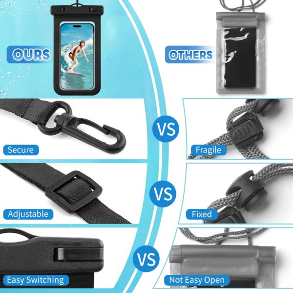 2 Pack IP68 Waterproof Phone Pouch, Floating Waterproof Phone Case with Lanyard for iPhone 15 14 13 12 Pro Max, Galaxy 21 up to 7.0", Waterproof Case Cellphone Dry Bag for Beach Swimming Travel - Image 8