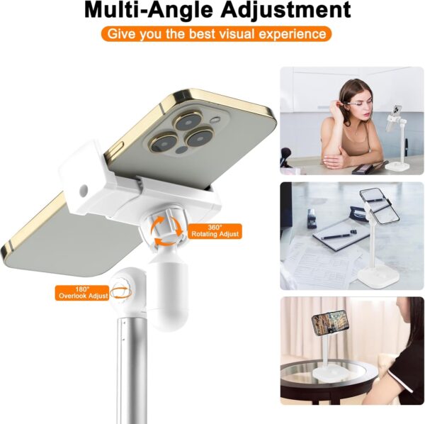 2-in-1 Cell Phone Stand,Phone Stand for Desk,Cellphone Cradle Desktop Dock Compatible Phone and iPad Office Desk Accessories,Desk iPhone and Tablet Stand for Women Men Mom Wife - Image 2