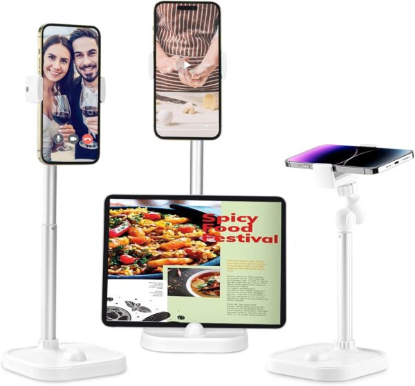 2-in-1 Cell Phone Stand,Phone Stand for Desk,Cellphone Cradle Desktop Dock Compatible Phone and iPad Office Desk Accessories,Desk iPhone and Tablet Stand for Women Men Mom Wife