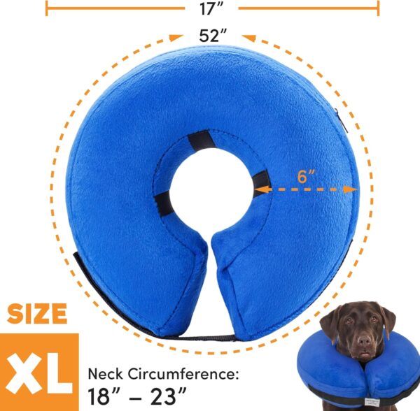 BENCMATE Protective Inflatable Collar for Dogs and Cats - Soft Pet Recovery Collar Does Not Block Vision (XLarge, Dark Grey) - Image 2