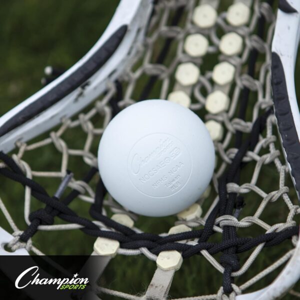 Champion Sports Lacrosse Balls: Official Size Sporting Goods Equipment for Professional, College & Grade School Games, Practices & Recreation - NCAA, NFHS and SEI Certified - 12-Pack - White - Image 4