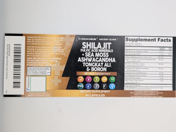Clean Nutraceuticals Shilajit Supplement for Men with Sea Moss, Tongkat Ali, Ashwagandha, Boron, Zinc, CoQ10, PQQ - Fulvic Acid Capsules - Energy Support - 90 Count - Resin, Gummy & Powder Alternative - Image 8