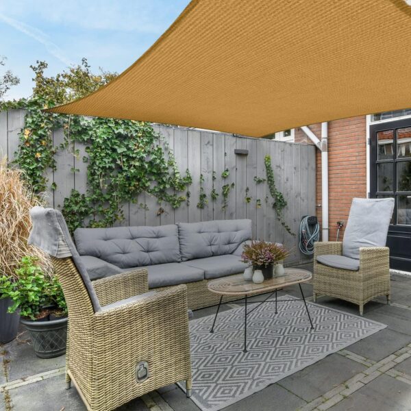 ASTEROUTDOOR Sun Shade Sail Rectangle 12' x 12' UV Block Canopy for Patio Backyard Lawn Garden Outdoor Activities, Sand - Image 8