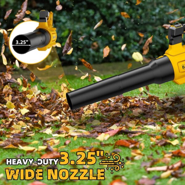 Cordless Leaf Blower with Turbo Boost 600-CFM 125-MPH Compatible with DeWALT 20V Max Battery, Variable Trigger, Brushless Moter for Driveway, Patio, Yard, Tool Only-Battery and Charger not Included - Image 5