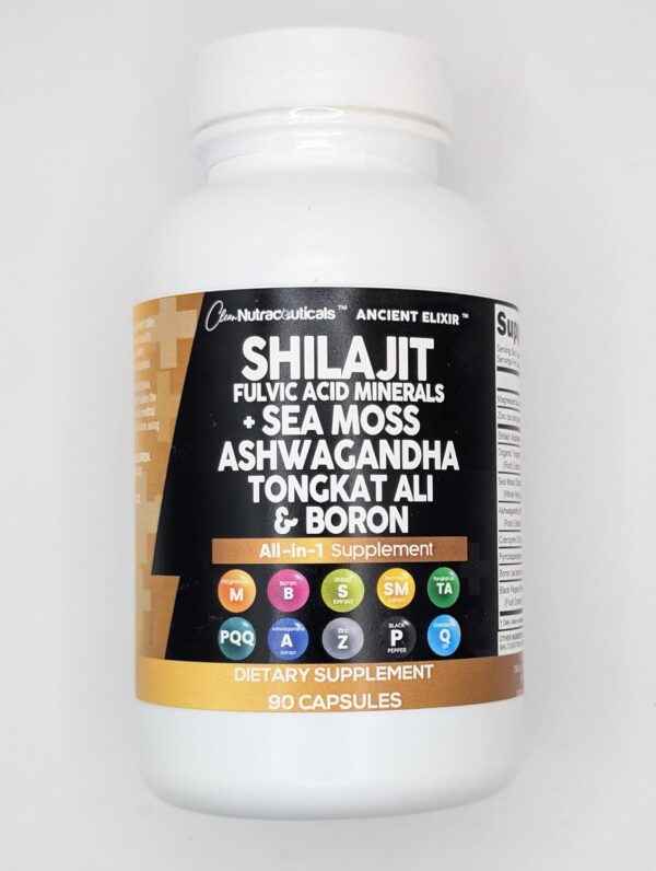 Clean Nutraceuticals Shilajit Supplement for Men with Sea Moss, Tongkat Ali, Ashwagandha, Boron, Zinc, CoQ10, PQQ - Fulvic Acid Capsules - Energy Support - 90 Count - Resin, Gummy & Powder Alternative - Image 5