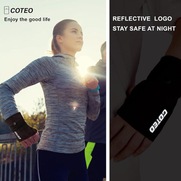 Arm Band for Phone Running Safety Wrist Wallet Wristband Pouch Bag Cell Phone Holder iPhone Armband for Running Workout Walking Hiking (Black, Medium: 2Left) - Image 5