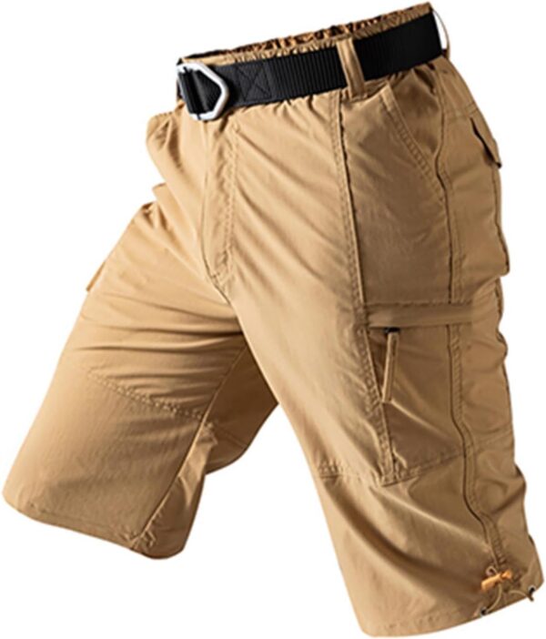 Cotton Cargo Shorts for Men Solid Casual Plus Size Loose Shorts Summer Hiking Outdoor Work Short Pants with Pockets
