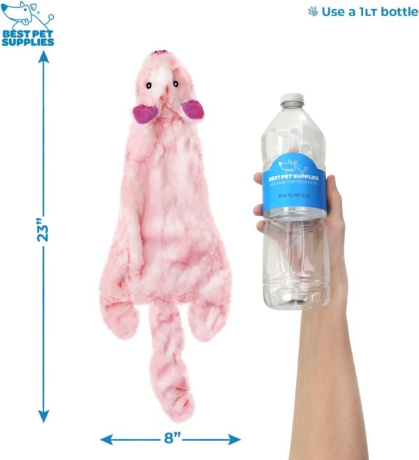 Best Pet Supplies 2-in-1 Stuffless Squeaky Dog Toys with Soft, Durable Fabric, No Stuffing for Indoor Play, Holds a Plastic Bottle - Large (Hare, Sheep, Cow, Pig, Penguin) - Image 5