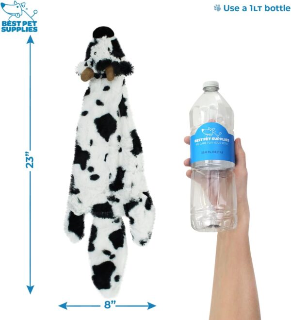 Best Pet Supplies 2-in-1 Stuffless Squeaky Dog Toys with Soft, Durable Fabric, No Stuffing for Indoor Play, Holds a Plastic Bottle - Large (Hare, Sheep, Cow, Pig, Penguin) - Image 4