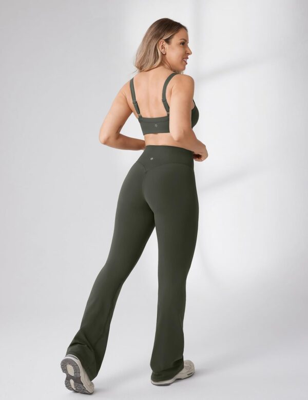 Hugcurve No Front Seam High Waisted Flare Leggings for Women Bootcut Yoga Pants Buttery Soft Lounge Workout - 31'' - Image 3