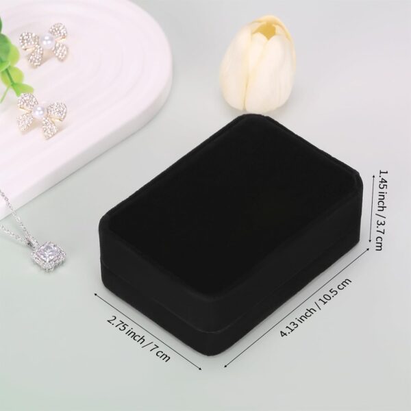 2 Pieces Classic Velvet Necklace Pendant Box for Jewelry Gift, Small Jewellry Storage Display Case for Wedding Engagement Birthday Anniversary - Image 2