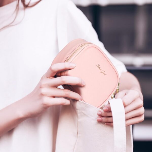 Small Makeup Bag Travel Train Case with Mirror and Light Mini Travel Make up for Women Train Case Cosmetic Organizer 3 Adjustable Brightness Toiletry Bag Portable Artist Storage - Image 7