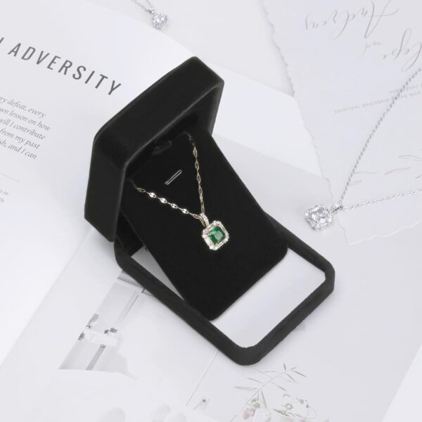 2 Pieces Classic Velvet Necklace Pendant Box for Jewelry Gift, Small Jewellry Storage Display Case for Wedding Engagement Birthday Anniversary - Image 3