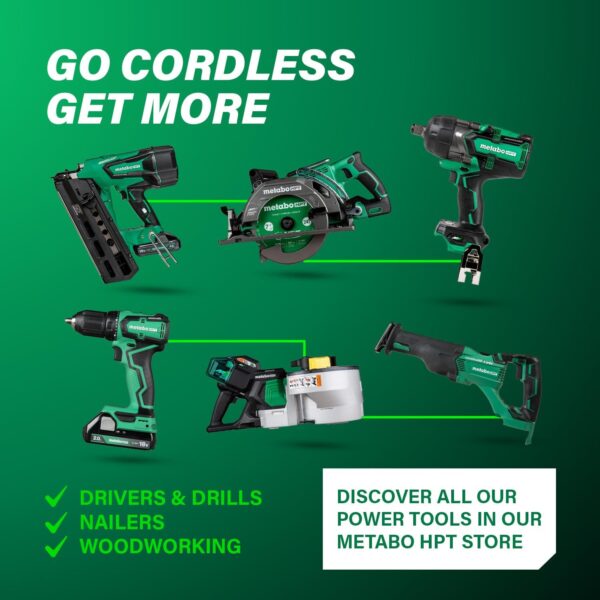 Metabo HPT 10-Inch Compound Miter Saw, 15-Amp Power Saw with Large 10-Inch Table, Precision Miter Angles, Single Bevel 0-45°, 24T TCT Blade, Positive Stops, Lightweight Design, C10FCGS - Image 11